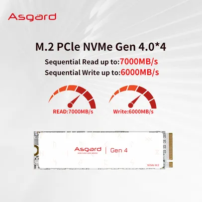 SSD M.2 NVME ASGARD AN4 PLUS 1TB PCIE 4.0 - 7500MB/S