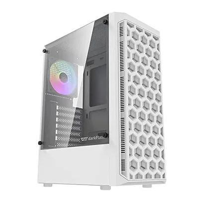 Gabinete Gamer Aigo Darkflash DK300, Mid-Tower, Lateral de Vidro, Com 4 Fans, Branco, DK300-WH