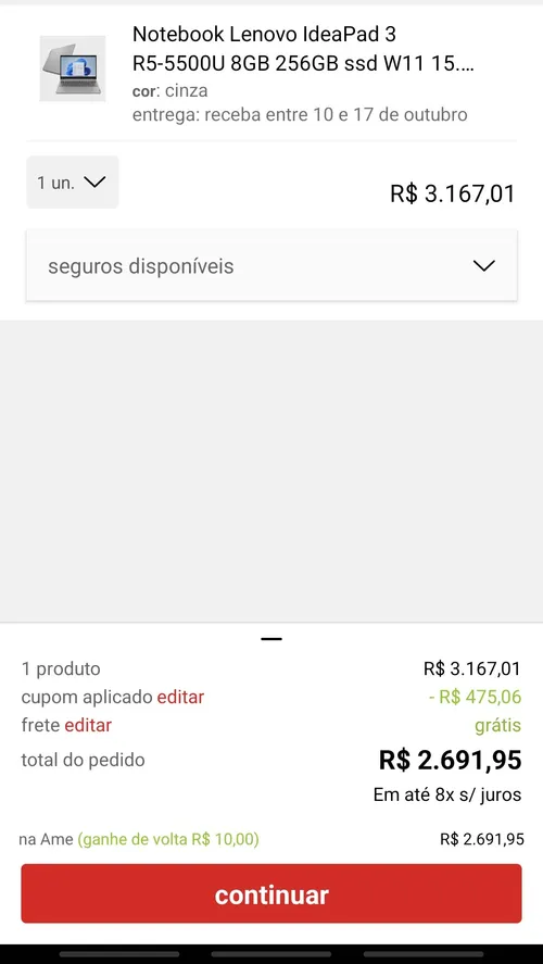 Imagem na descrição da promoção