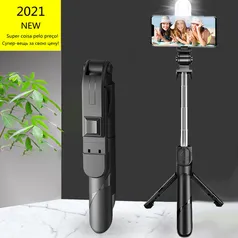 [NOVOS USUÁRIOS] - Tripé/pau de selfie de 68 cm com luz embutida | R$36