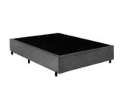 [Regional] Base Box Casal Suede Cinza 38x138x188 - Fabrica de Tudo