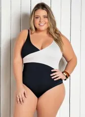 Bimini - Maiô Plus Size Bicolor com Frente Transpassada R$80