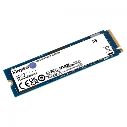 SSD Kingston NV2, 1TB, M.2 NVMe, 2280, Leitura 3500MBs e Gravação 2100MBs, SNV2S/1000G