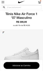 Nike Air force 1 Branco (41 a 45) - Masculino | R$400