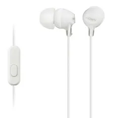 Fone de Ouvido Estéreo Sony MDR EX15AP/WCE com Microfone Branco - R$29