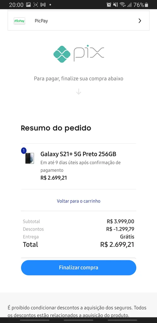 Imagem na descrição da promoção