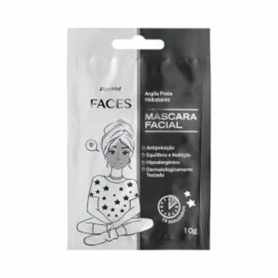 Máscara Facial De Argila Preta Panvel com 10g - R$3
