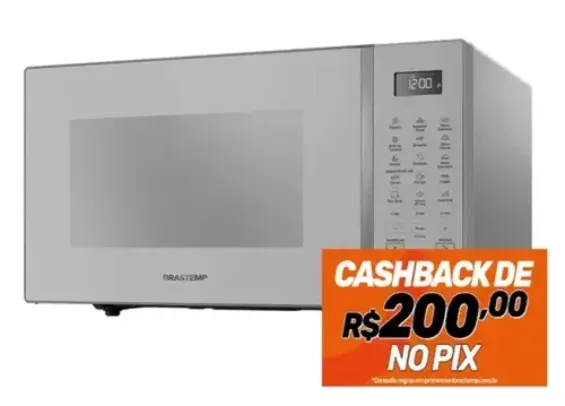 (Com Cashback Brastemp) Micro-ondas 32 Litros com Menu Gourmet BMS46AB Brastemp - 220V