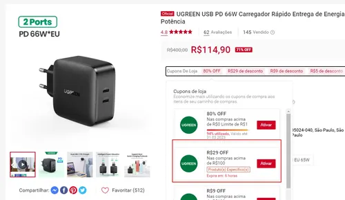 Imagem na descrição da promoção