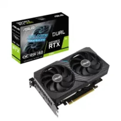 Placa de Vídeo Asus NVIDIA GeForce RTX 3060 DUAL OC V2, LHR, 12GB, GDDR6, DLSS, Ray Tracing, 90YV0GB2-M0NA10