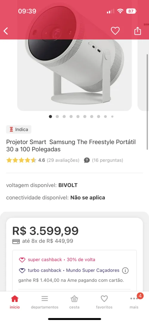 Imagem na descrição da promoção