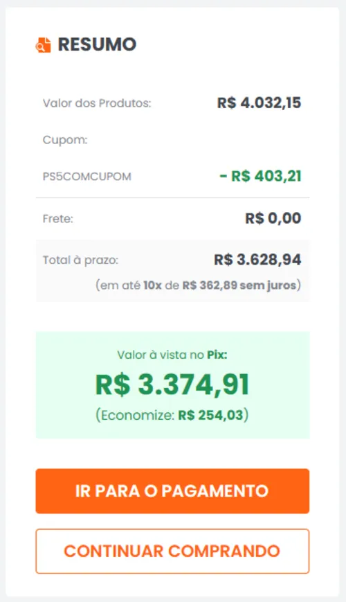 Imagem na descrição da promoção