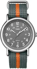 Relógio Timex unissex T2N649 Weekender, cinza/laranja