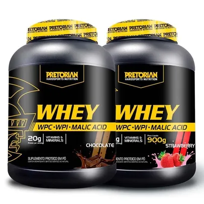 Kit 2x Whey Protein Isolado + WPC 900g - Pretorian