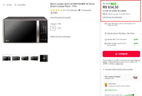 Imagem na descrição da promoção