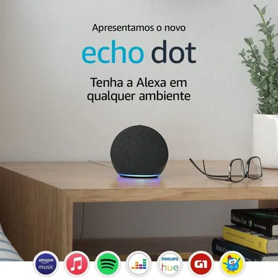 Echo Dot (4ª Geração): Smart Speaker com Alexa - Cor Preta