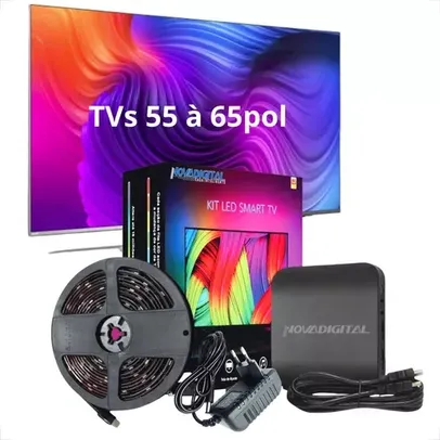 Kit Fita de LED Inteligente AmbiLight que Acompanha a Imagem da TV Compatível com Alexa e Google