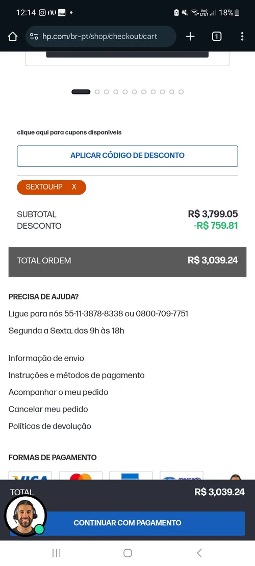 Imagem na descrição da promoção