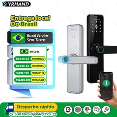 [Do Brasil] Fechadura Digital YRHAND Tuya WiFi Impressão Digital Biométrica