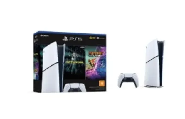 Console PlayStation 5 Slim, Edição Digital, Branco + 2 Jogos - 1000038914