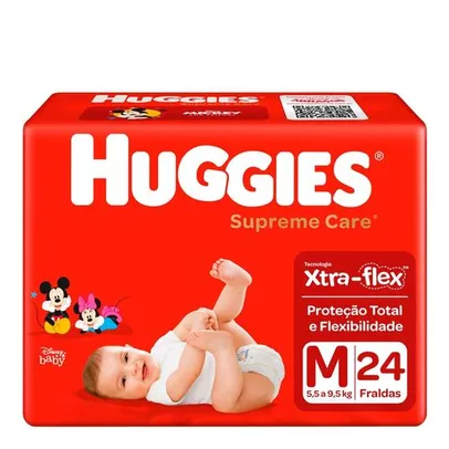 Fralda Descartável Huggies Supreme Care Jumbo M 24 Unidades