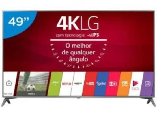 Smart TV LED 49" LG 4K/Ultra HD 49UJ6565 webOS - Conversor Digital 2 USB 4 HDMI 49" - Bivolt
