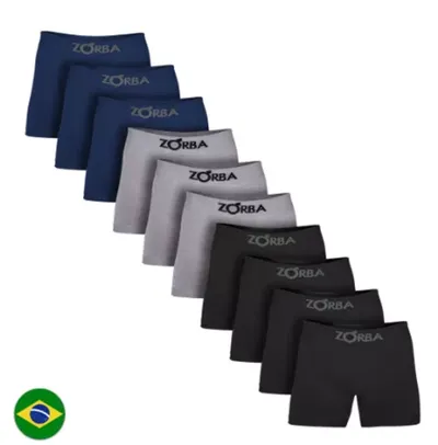 Kit com 10 Cuecas Algodão Sem Costura Seamless Zorba 781