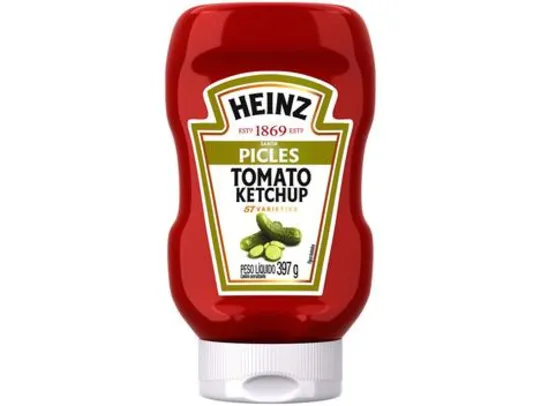 [APP+Ouro+2UN] Ketchup Picles Heinz 397g - R$ 2,62/un