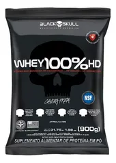  (LEVANDO 2) Black Skull Whey 100% HD proteína Whey 100% HD sabor baunilha em sachê de 900g