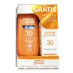 Kit Cenoura & Bronze Protetor Solar FPS 30 200ml + Protetor Facial Diário FPS 30