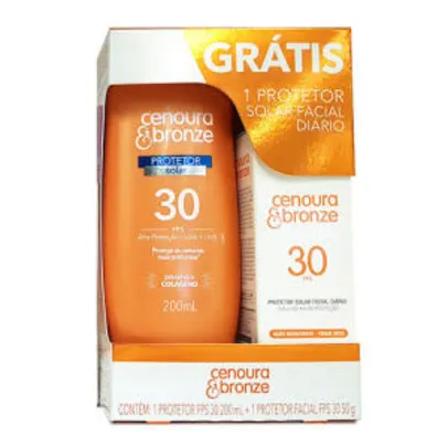 Kit Cenoura & Bronze Protetor Solar FPS 30 200ml + Protetor Facial Diário FPS 30