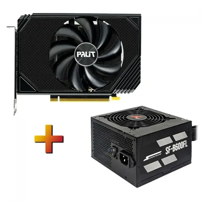 Kit Upgrade Placa de Vídeo Palit RTX 3060 StormX + Fonte SuperFrame 600W