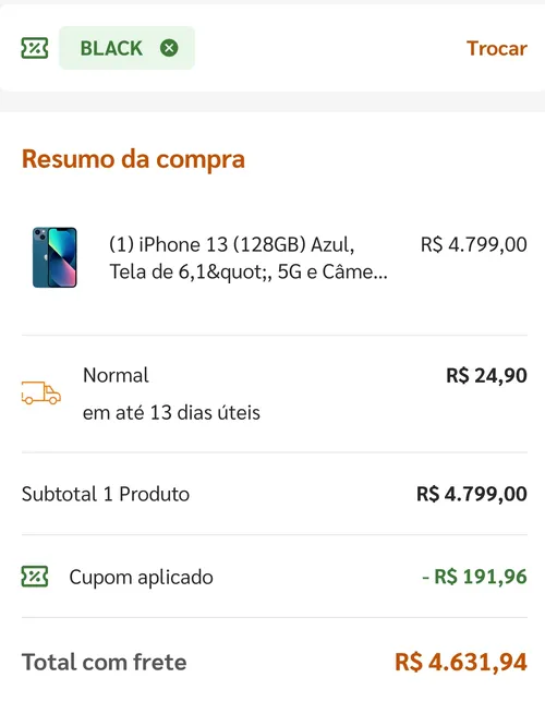 Imagem na descrição da promoção