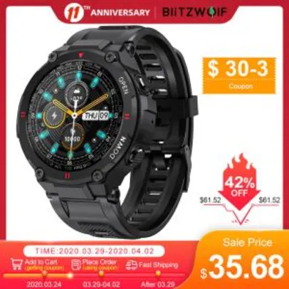 Saindo por R$ 258: Smartwatch BlitzWolf® BW-AT2 400mAh R$258 | Pelando