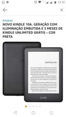 Novo Kindle 10ª geração com iluminação embutida | R$349