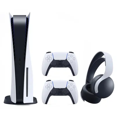 Console Playstation 5 + 2 Controles Sem Fio DualSense + Headset sem Fio Sony Pulse 3D | R$ 5727