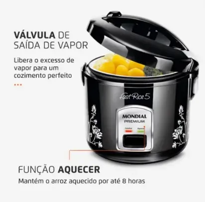 Panela de Arroz Elétrica Mondial Fast Rice 5 110V ou 220V