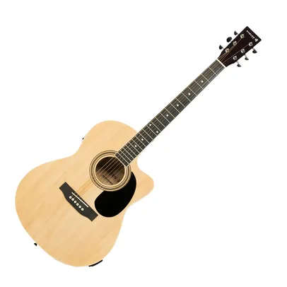 Violão Auburn Music Folk Cutway Natural Cordas De Aço Com Equalizador 