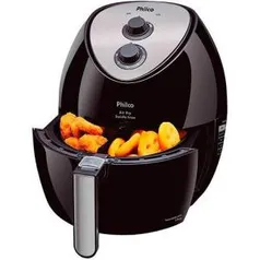 [AME] Fritadeira Elétrica Sem Óleo - Air Fryer Philco Saúde Inox 3 Litros Preta com Timer 127V - R$322 (ou R$194 com Ame)