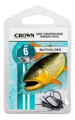 Anzol Pesca Crown Baitholder Black Nº 12 Cartela 10 Unidades