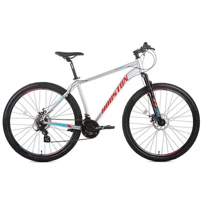 Bicicleta Aro 29 Houston Mercury HT 21 Marchas, Quadro Alumínio, Freio à Disco e Suspensão Dianteira - Prata