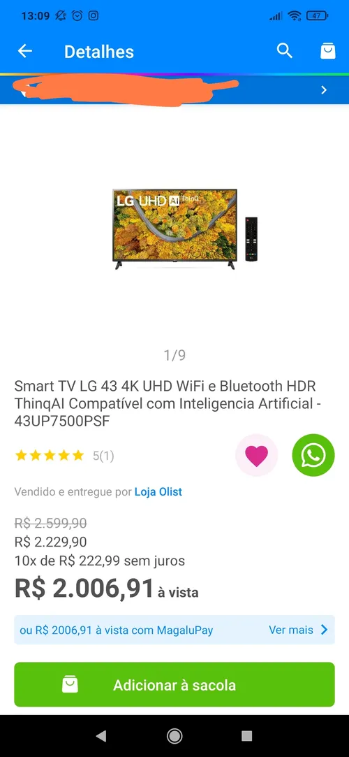 Imagem na descrição da promoção