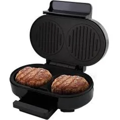 Grill Britânia Burger, Preto e Inox, 066701124, 2 Hamburguer 110V | R$ 94