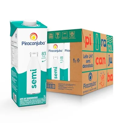 (Add 2 Pack)  Leite Semidesnatado Piracanjuba 1L - 12 Unidades