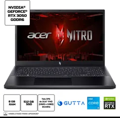 [APP] Notebook Gamer Acer Nitro V15 i5 13ªGen Linux 8GB 512GB RTX3050 6GB 15.6"