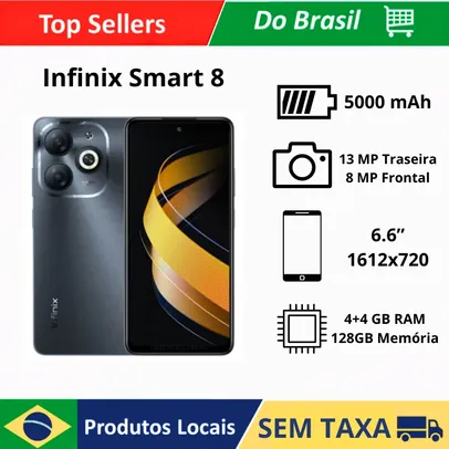 [DoBrasil] Smartphone Infinix Smart 8 128GB/4gb