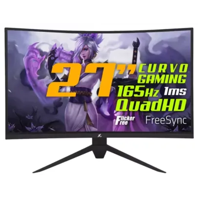 Monitor Gamer SuperFrame Precision, 27 Pol CURVO, Quad HD, FreeSync/G-Sync, 1ms, 165Hz, HDMI/DP, SFP2701G