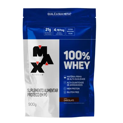 Foto do produto 100% Whey Chocolate Max Titanium Refil 900g