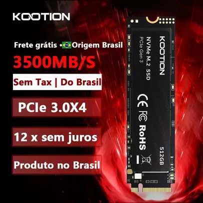 [Do Brasil/Gpay R$174] SSD Kootion M2 NVMe X15Lite 512GB - 1800Mbps /1200Mbps - Compativel com Notebook e Desktop