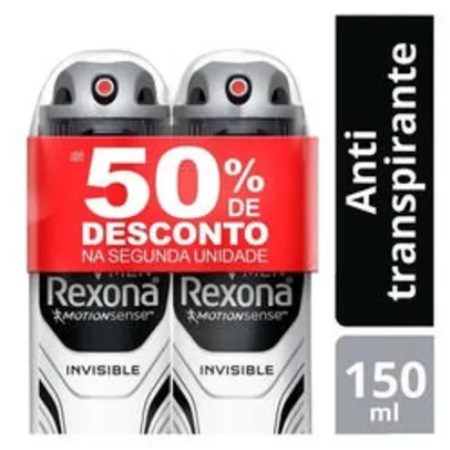 [Pegue ou Receba] 2 Desodorante Aerosol Rexona Invisible Men 90g | R$ 15